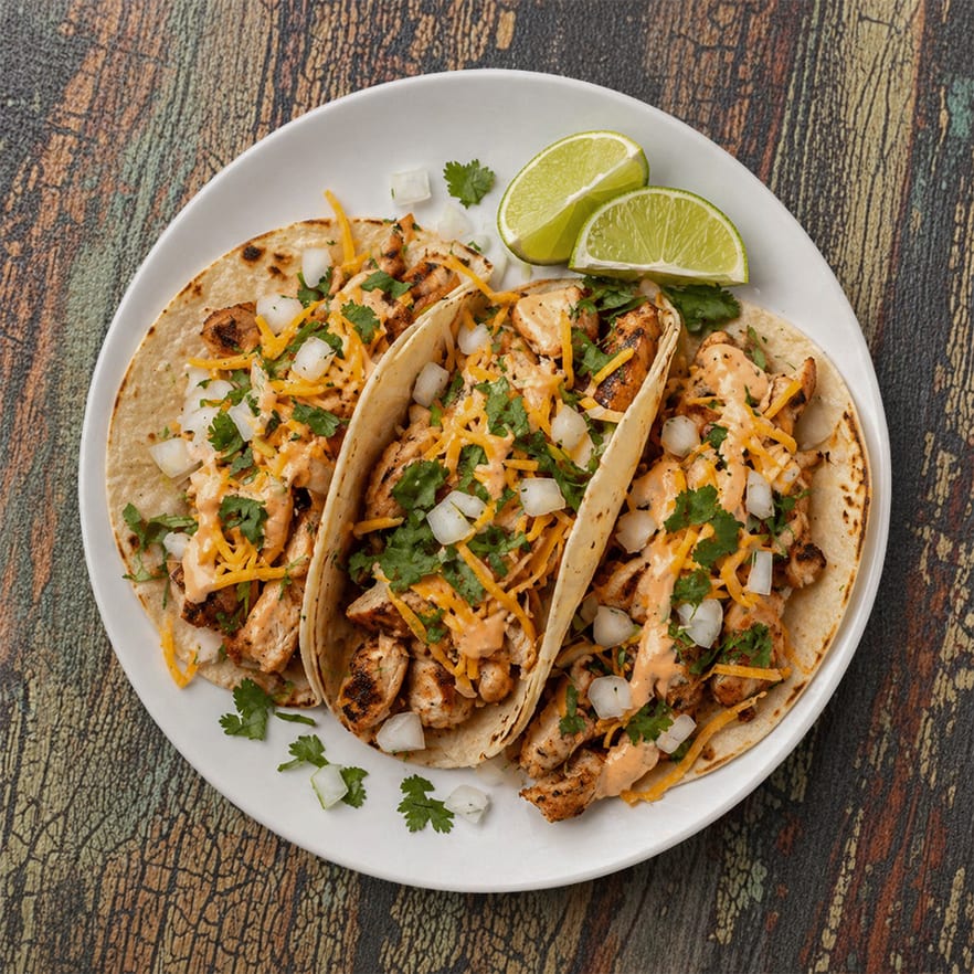 Grilled chicken tacos.
