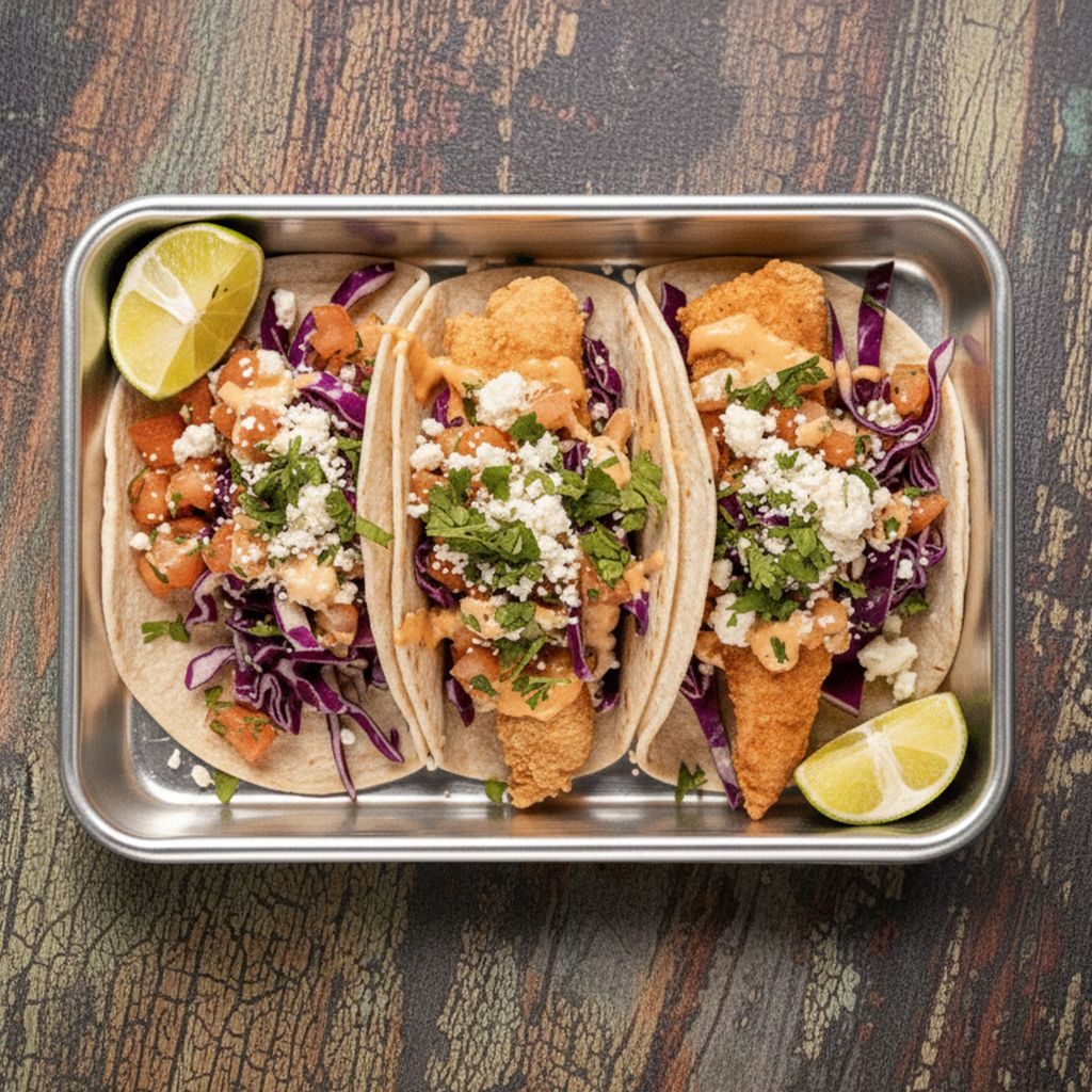 Baja red fish tacos.