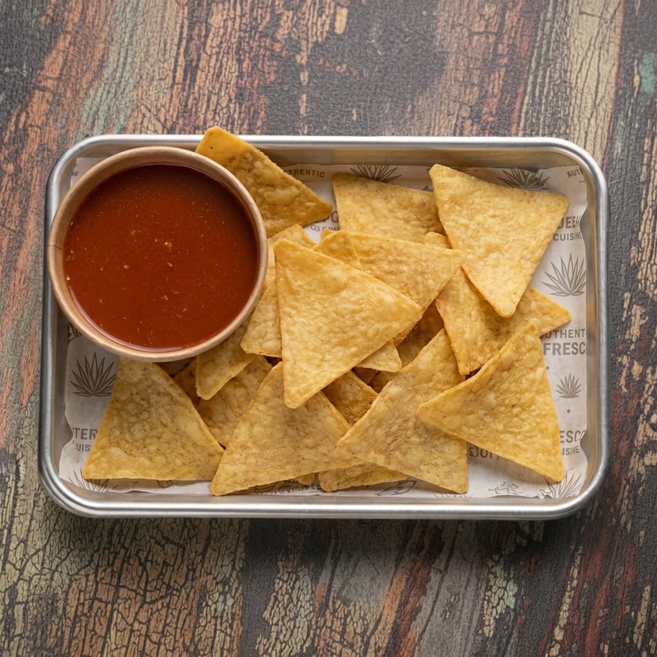 Salsa de casa & chips.