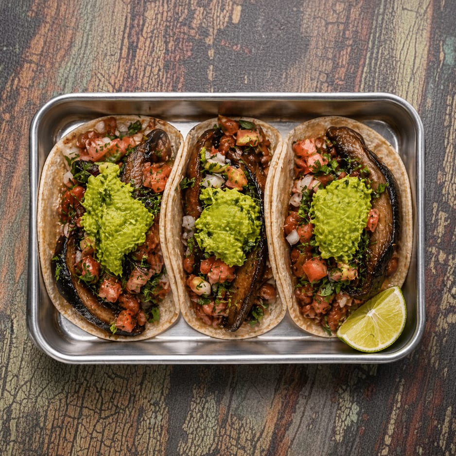 Portobello bean veggie taco.